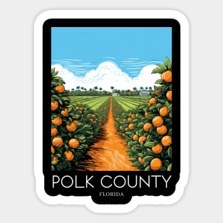 A Pop Art Travel Print of Polk County - Florida - US Sticker